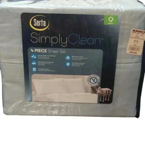 SERTA simply clean Queen 4piece sheet set